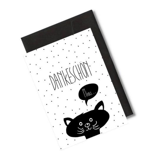 Grusskarte Miau – Dankeschön für Katzenfreunde