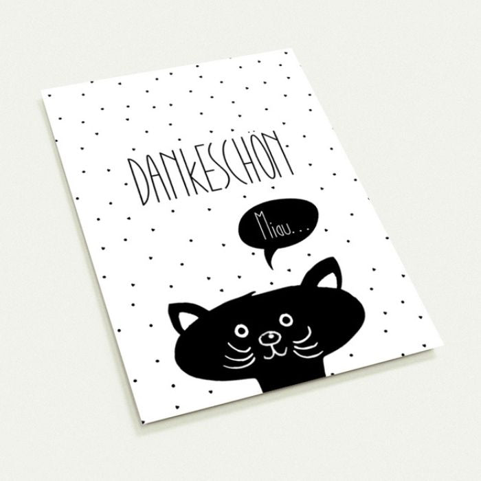 Grusskarte Miau – Dankeschön für Katzenfreunde