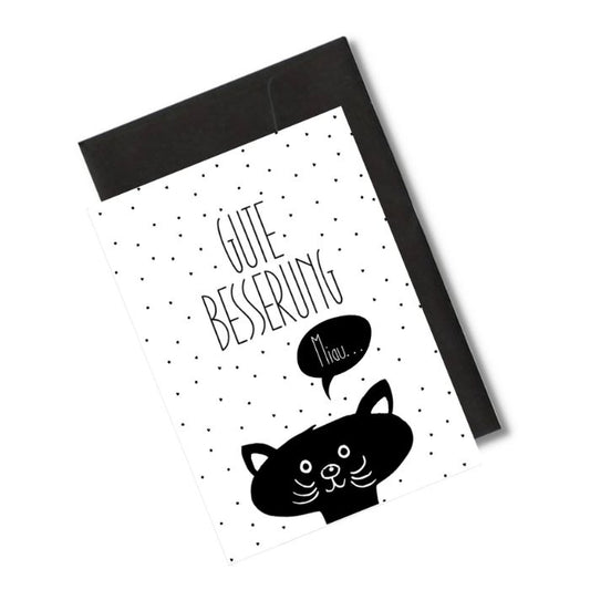 Grusskarte – Gute Besserung Miau