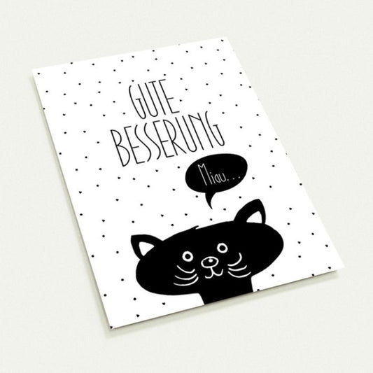 Grusskarte – Gute Besserung Miau
