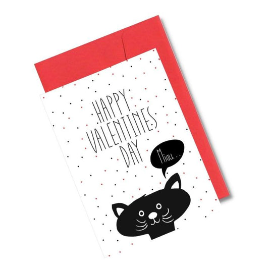 Grusskarte – Happy Valentine’s Day Miau