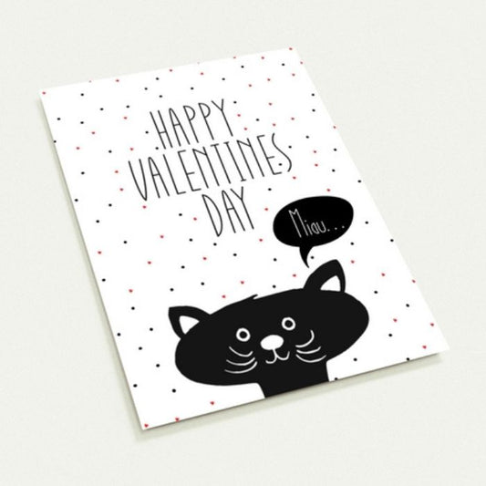 Grusskarte – Happy Valentine’s Day Miau