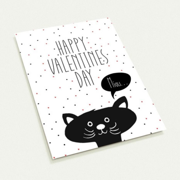 Grusskarte – Happy Valentine’s Day Miau