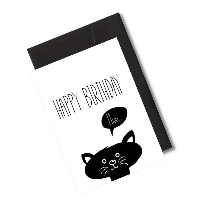 Grusskarte – Happy Birthday Miau