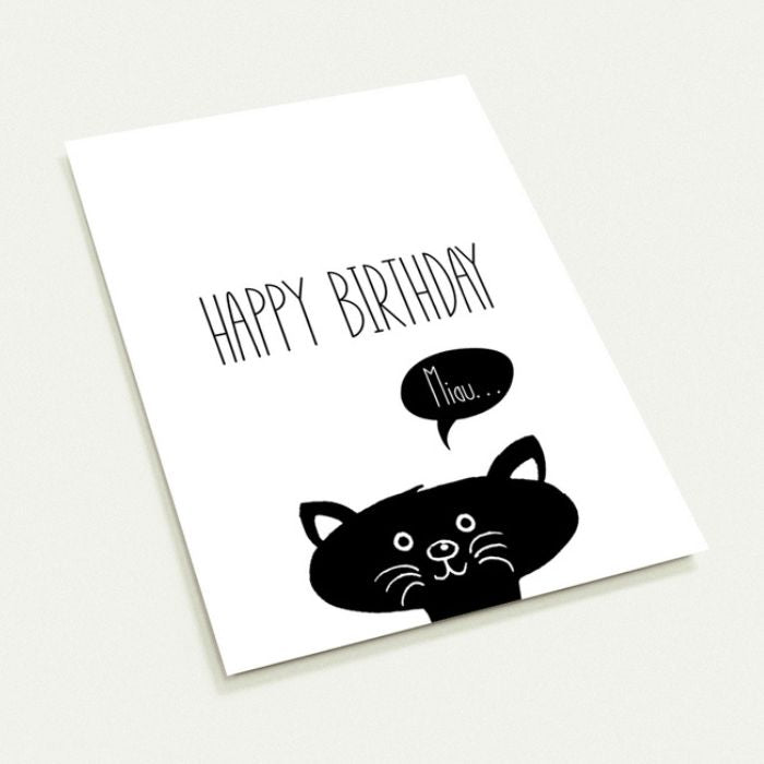 Grusskarte – Happy Birthday Miau
