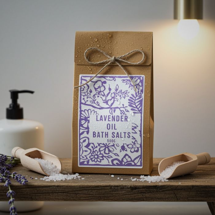 Agnes & Cat Badesalz Lavendel-Himalaya 500 g – beruhigendes Salzbad mit ätherischem Lavendelöl in Bad Ambiente