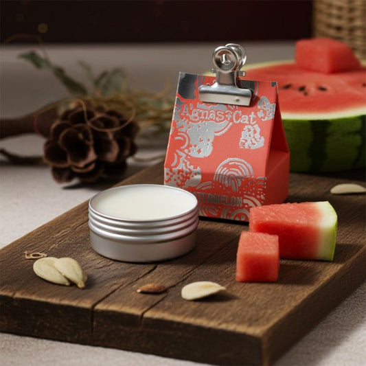 Lippenbalsam Wassermelone von Agnes & Cat in Geschenkverpackung – vegane Pflege in Ambiente Stimmung
