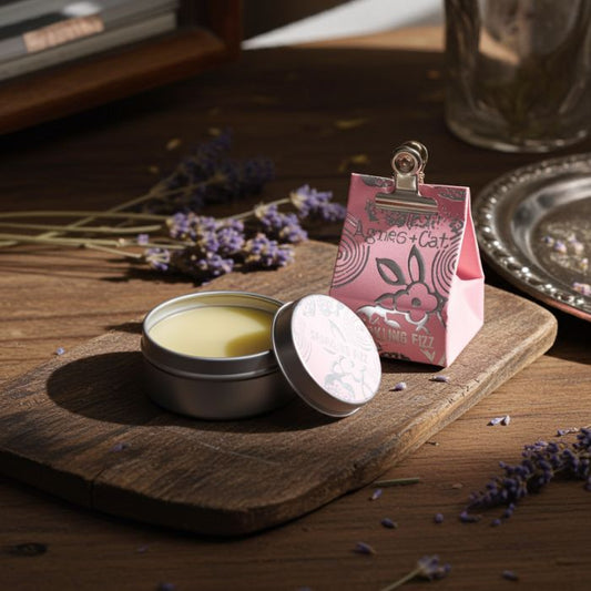 Agnes & Cat Lippenbalsam in der Sorte Sparkling Fizz – handgemachte Lippenpflege in Ambiente Stimmung