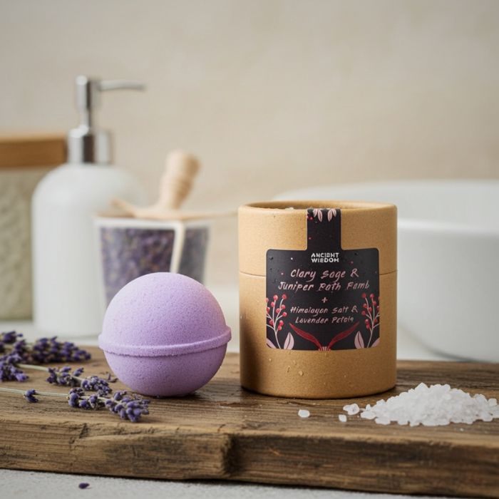 Aromatherapie Badeset – Bezaubernder Herzhimmel Lavendel mit Badebombe & Himalaya-Salz - Ambiente Stmmung