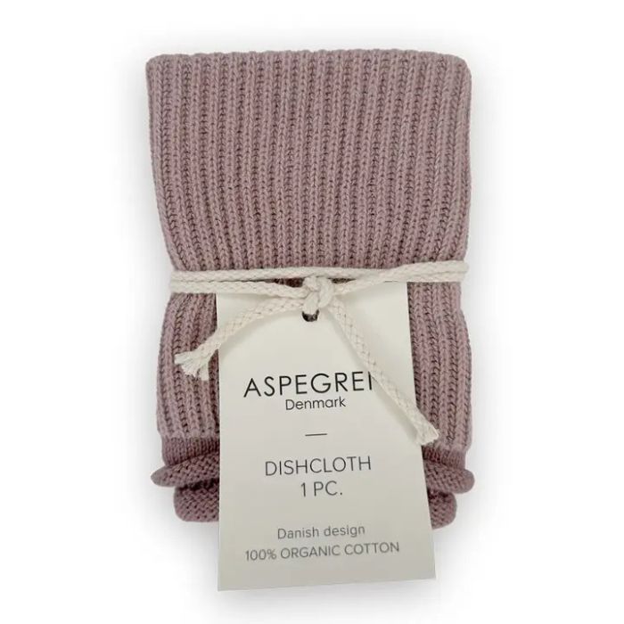 Aspegren Denmark Knitted Ripple Geschirrtuch Malve 26x26 cm