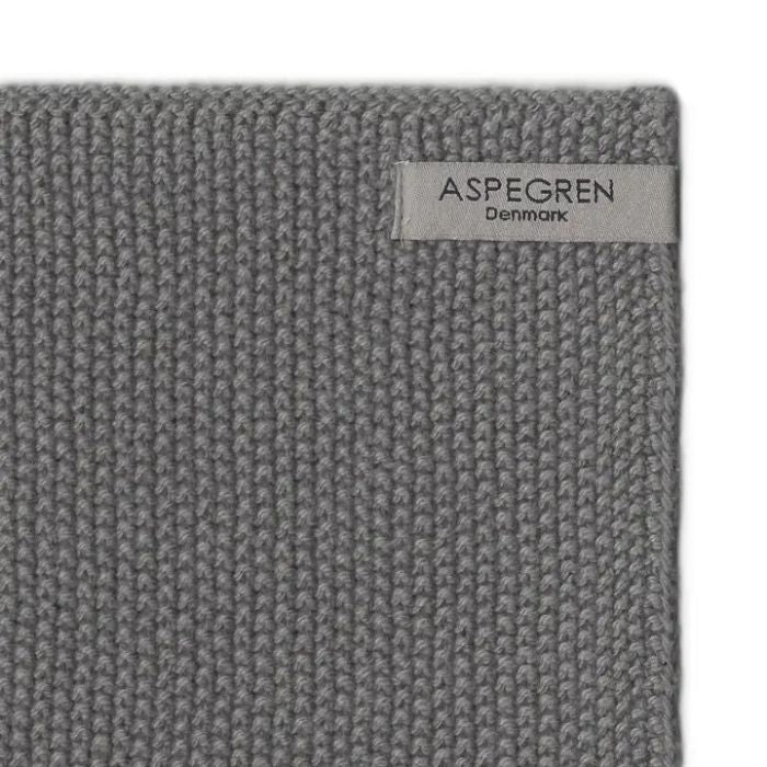 Gestricktes Spültuch aus Bio-Baumwolle in Grau, Nahaufnahme