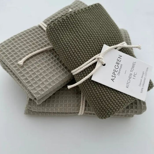 Aspegren Denmark - Spültücher Nord Grüner Tee Waffelstruktur plastikfrei und nachhaltig