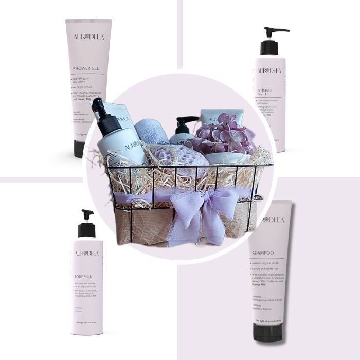 Aurodhea Eselsmilch Intim Waschlotion als Teil des Verwöhnsets
