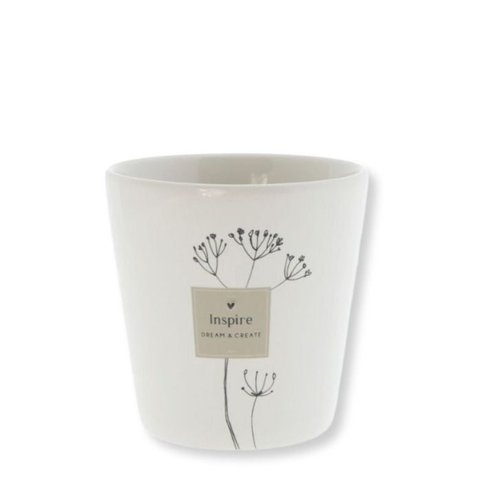 Bastion Collections Becher Inspire dream & create in Weiss mit schwarzem Schriftzug – Vorderansicht