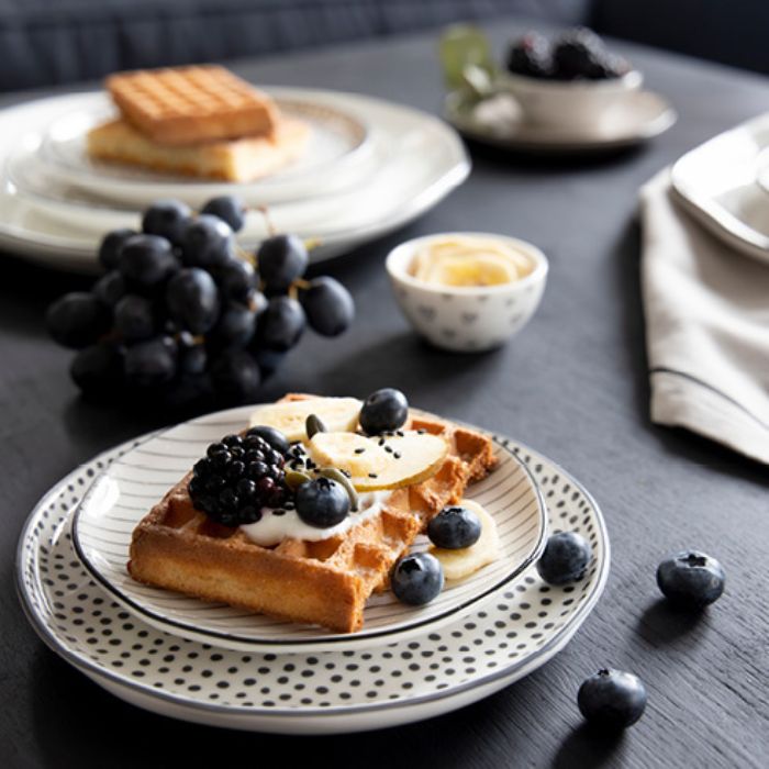 Bastion Collections Kuchenteller Weiss dekorativ mit Kuchen