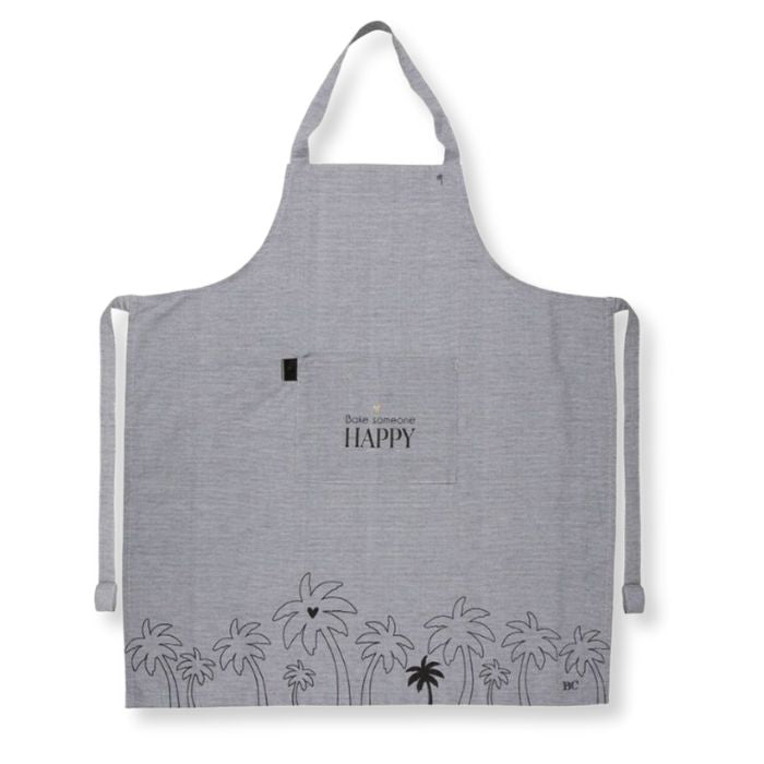 Bastion Collections Koch & Party Schürze Bake someone happy in Schwarz/Weiss – Vorderansicht