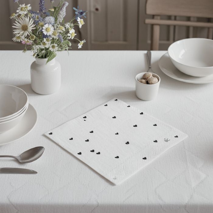Bastion Collections Detailansicht Servietten „Hearts All-Over“ Ambiente