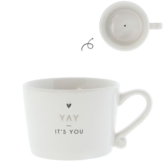 Bastion Collections kleine Tasse Weiss mit „YAY it’s you“ – Vorderansicht