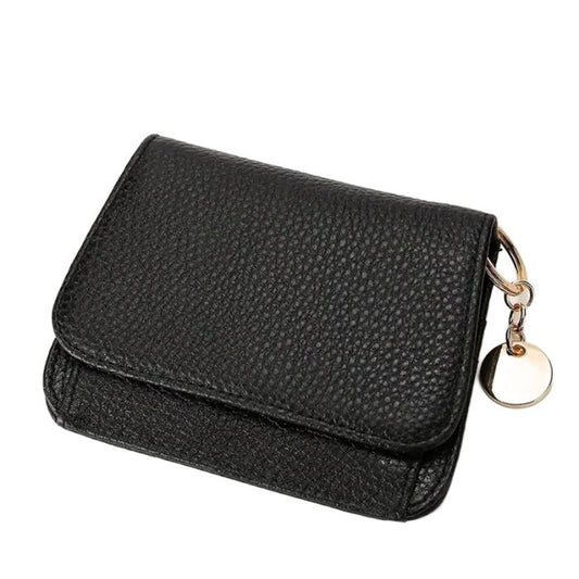 Echtleder Klapp Portemonnaie Schwarz