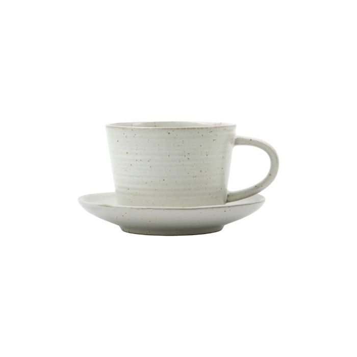 Kaffeetasse mit Untertasse aus der Serie Pion von House Doctor, grau-weiss