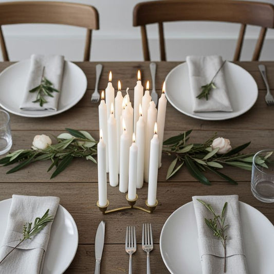 House Doctor Stabkerze mit 10 Stunden Brenndauer - Ambiente Stimmung gedeckter Tisch
