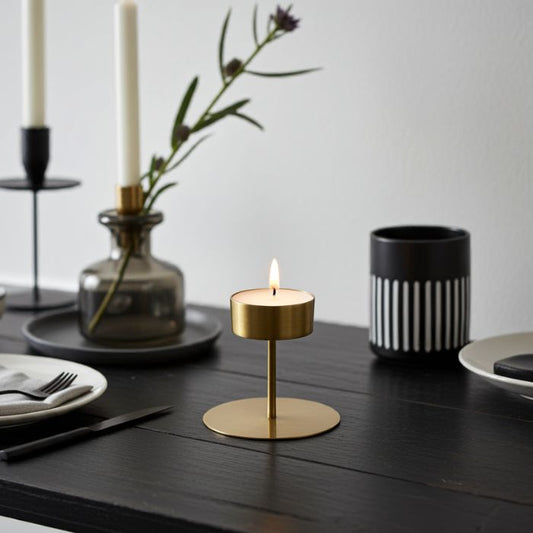 Wohnambiente mit Teelichthalter Anit in antikem Messing von House Doctor