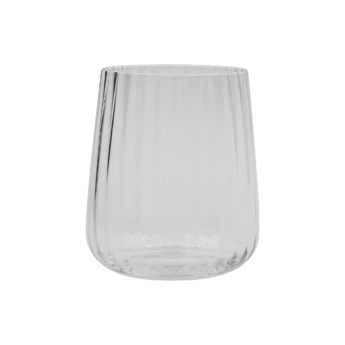Klares Wasserglas Rill von House Doctor mit geriffelter Oberfläche
