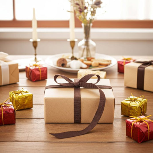 IB Laursen Fischgräten-Baumwollband Mocca bei Mekea