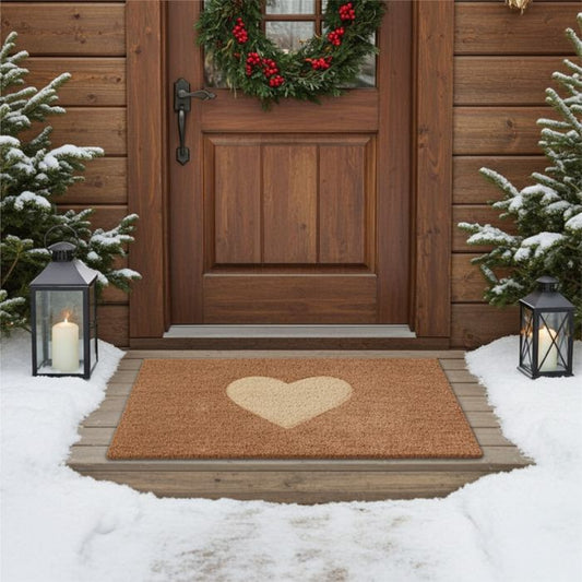 IB Laursen Kokos Türmatte naturfarben mit eingeprägtem Herz bei Mekea