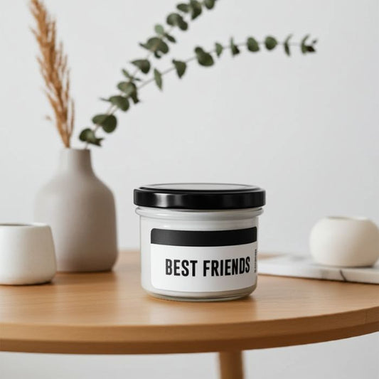 Sojawachs Statement Kerze im Glas – Best Friends in Ambiente Stimmung