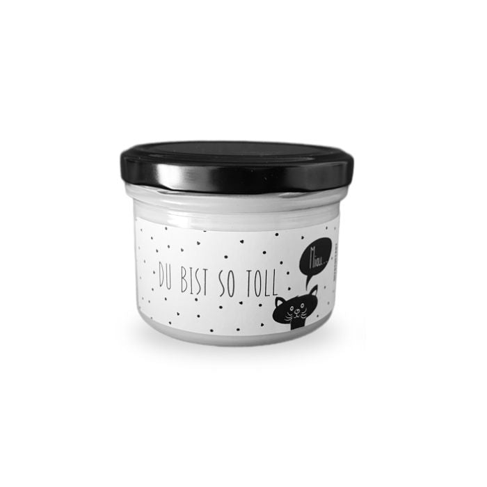 Statement Kerze im Glas – Du bist so toll Miau