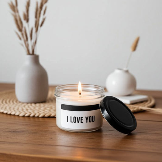 Sojawachs Statement Kerze im Glas – I Love You - Ambiente Stimmung