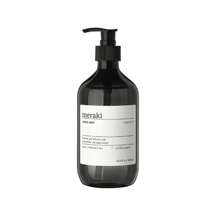 Meraki Handseife Silky Mist Flasche 490 ml vor weißem Hintergrund