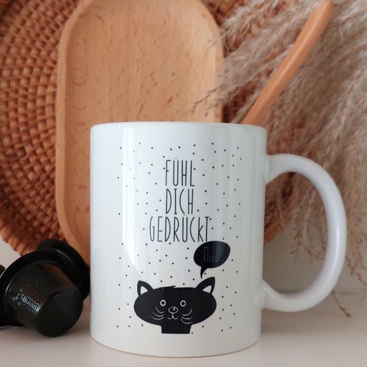 Motivationstasse - Trinkbecher mit Spruch - Fühl dich gedrückt