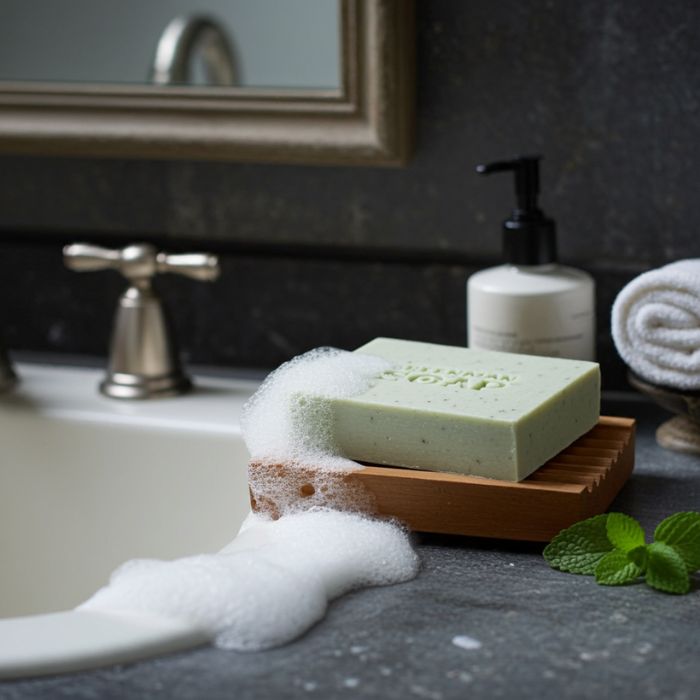 Greenman Seife – gegen unreine Haut Pickel-Attacke, 100 g Naturseife - Badezimmer Ambiente