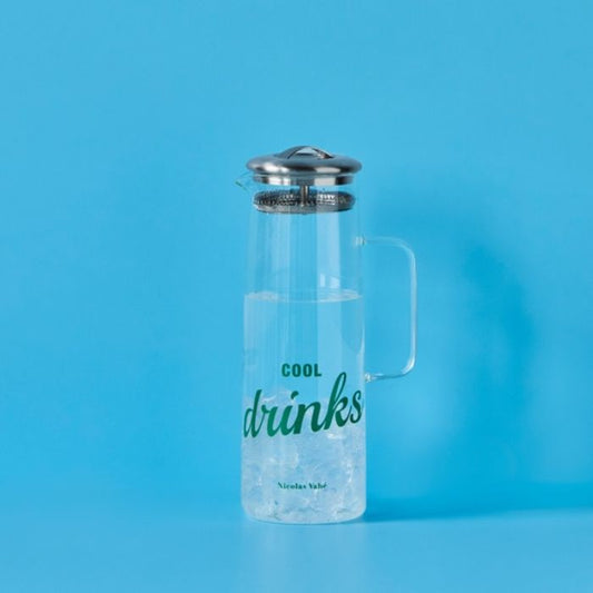 Nicolas Vahé Design-Kanne aus klarem Glas mit silbernem Deckel