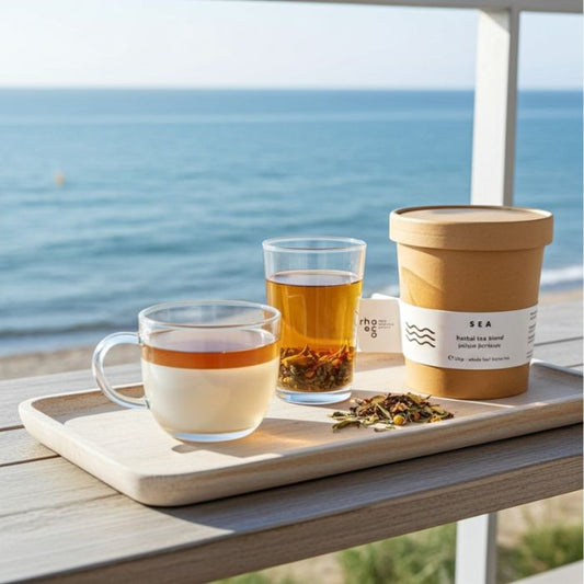 Atmosphärebild mit rhoeco Kräutertees Sea für nachhaltigen Genuss