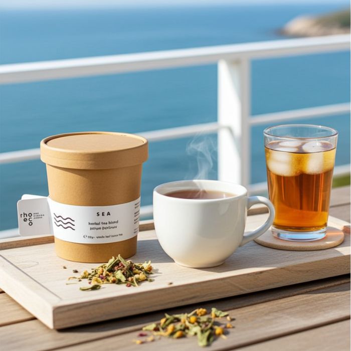 Atmosphärebild mit rhoeco Kräutertees Sea für nachhaltigen Genuss