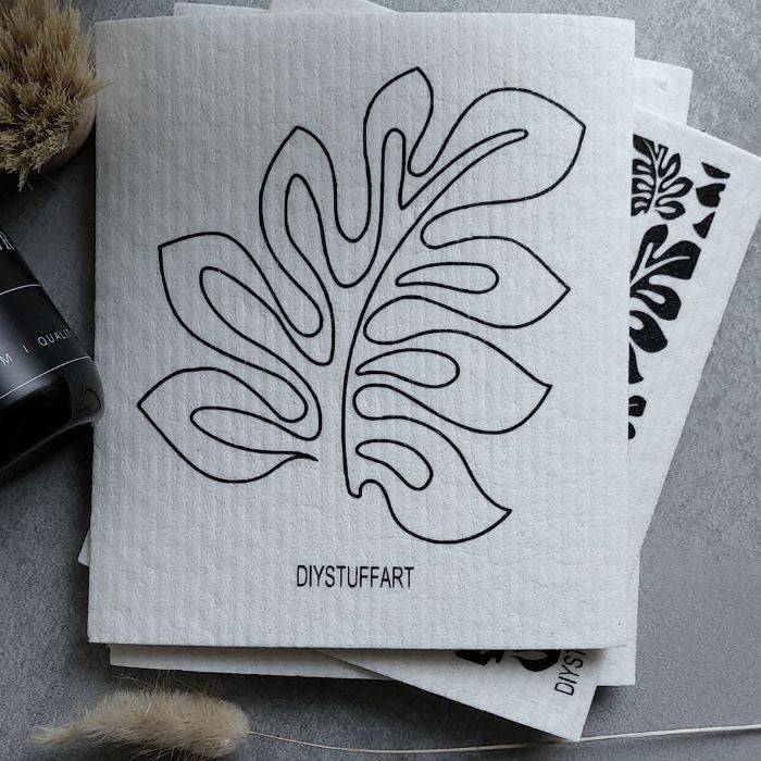 Schwammtücher Fallende Blätter – Nachhaltige Küchentücher im Herbstdesign