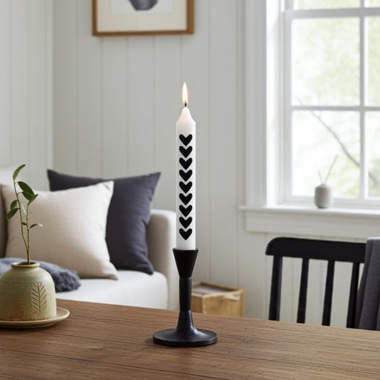 Stabkerze Herzreihe Weiß 21 cm handveredelt Mekea - Ambiente Szene