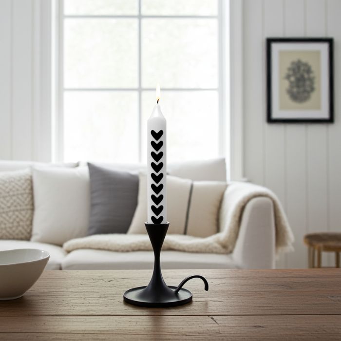 Stabkerze Herzreihe Weiß 21 cm handveredelt Mekea - Ambiente Szene