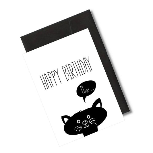 Grusskarte – Happy Birthday Miau