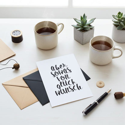 Grusskarte mit Briefumschlag - Aber sowas von Glückwunsch als kleiner Gruss zum Geschenk bei Geburt, oder zum Geburtstag.