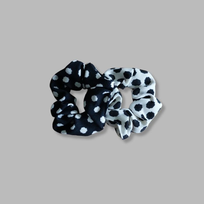 Scrunchie Set  - Dotty schwarz-weiss