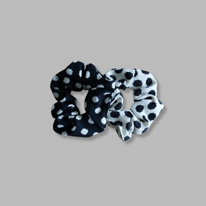 Scrunchie Set  - Dotty schwarz-weiss