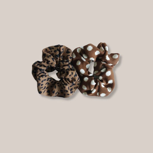 Scrunchie Set  Savanna braun-beige