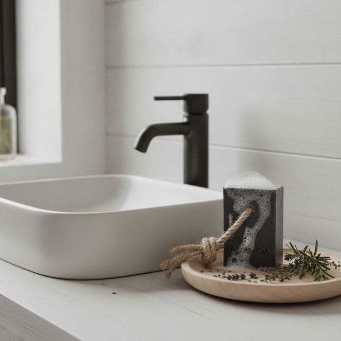 Agnes & Cat Seife an einem Seil Provence – vegane Naturseife handgemacht in Bad Ambiente 