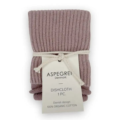 Aspegren Denmark Knitted Ripple Geschirrtuch Malve 26x26 cm