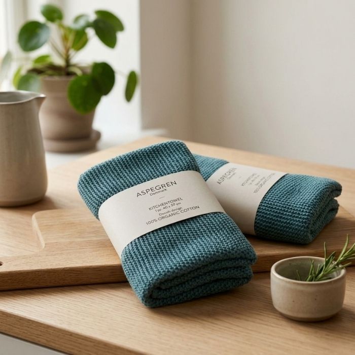 Aspegren Küchentuch Gestrickt Aqua Sea aus 100% Bio-Baumwolle, langlebig und plastikfrei - Mekea Buchrain