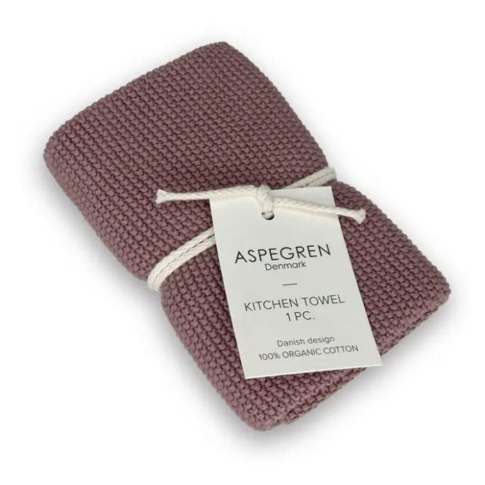 Aspegren Denmark Küchentuch Gestrickt Holzrose aus 100% Bio-Baumwolle, langlebig und plastikfrei